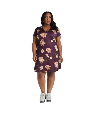Poetic Justice Plus Floral Skater Mini Dress