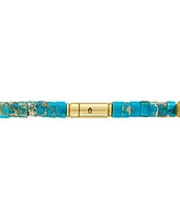 Bulova Men's Marine Star Reconstituted Turquoise 22" Beaded Necklace
