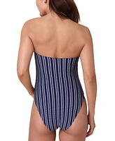 Andie Women's The Kauai Strapless Nautical Stripe One-Piece Swimsuit