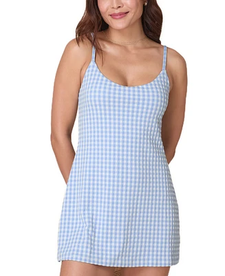 Andie Women's The Amalfi Scoop-Neck Gingham Swim Dress
