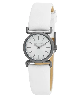 Laura Ashley Women's Quartz White Leather Watch, 20mm
