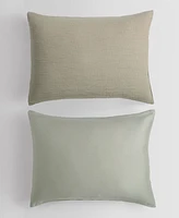 Calvin Klein Washed Percale Cotton Solid 3 Piece Duvet Cover Set