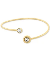 Calvin Klein Stainless Steel Cubic Zirconia Twisted Bezel Cuff Bracelet