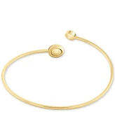 Calvin Klein Stainless Steel Cubic Zirconia Twisted Bezel Cuff Bracelet