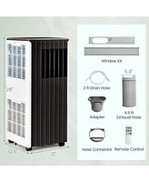 Gymax Portable Air Conditioner 10000 Btu Ashrae 3-in-1 Ac Unit w/ Humidifier & Sleep Mode Pink