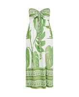 City Chic Plus Peta Border Maxi Dress