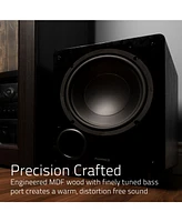 Fluance DB10W 10-inch Low Frequency Powered Subwoofer for Home Theater (Natural Walnut)