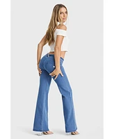 Freddy Women's Wr.up Denim Belted Low Rise Flare Jeans