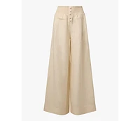 WeWoreWhat Women's Button Front Palazzo Pant