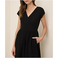Pact Women's Organic Cotton Fit & Flare Crossover Dress