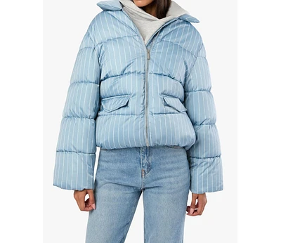 WeWoreWhat Women's Collar Puffer Jacket