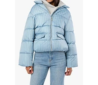WeWoreWhat Women's Collar Puffer Jacket