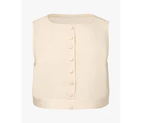 WeWoreWhat Women's Boxy Linen Boatneck Top