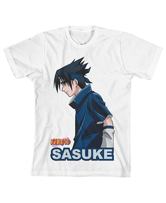 Naruto Boys Classic Sasuke Side View White T-shirt-xl