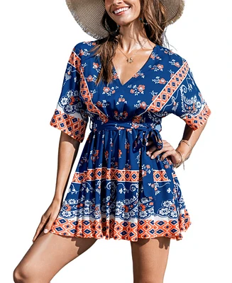 Cupshe Women's Meadow Muse Boho Mini Beach Dress