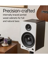 Fluance Ai61 Powered 2.0 Stereo Bookshelf Speakers with 6.5" Drivers, 120W Amplifier for Turntable, Tv, Pc and Bluetooth 5 and High Density Acoustic F