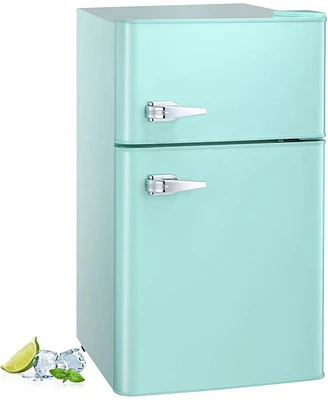 Zafro 3.2 cu.ft Compact Refrigerator with Freezer, Small Mini Fridge for Bedroom, Dorm, or Apartment, Features Adjustable Removable Glass Shelves