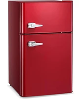 Zafro 3.2 cu.ft Compact Refrigerator with Freezer, Small Mini Fridge for Bedroom, Dorm, or Apartment, Features Adjustable Removable Glass Shelves for
