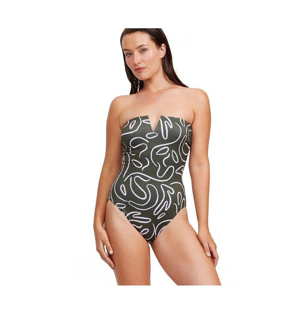 Luma Gottex Women's Artsy Chic V Wire Bandeau One Piece