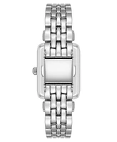 Anne Klein Women's Quartz Rectangular Roman Numeral Silver-Tone Metal Alloy Watch, 23mm