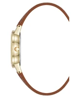 Anne Klein Women's Quartz Casual Polyurethane Leather and Gold-Tone Metal Alloy Boyfriend Watch