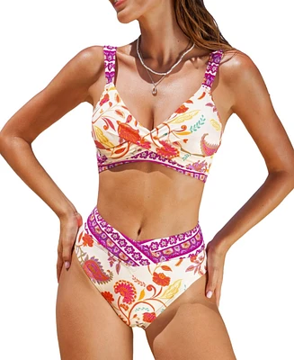 Cupshe Women's Romantic Boho Paisley Bikini Set