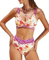 Cupshe Women's Romantic Boho Paisley Bikini Set