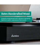 Electrohome Montrose Record Player Stereo System, 4" Bluetooth Powered Bookshelf Speakers, Belt-Drive Turntable with Audio-Technica Stylus, Speed Cont