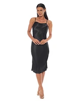 Bebe Women's Scoop Neck Satin Midi Dress