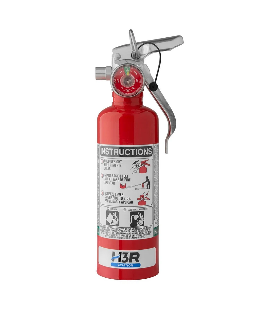 Amerex A384T 1.4lb Halotron Class B C Fire Extinguisher for Flammable Liquids and Electronics