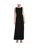 Lands' End Petite Cotton Modal Sleeveless Tie Waist Maxi Dress