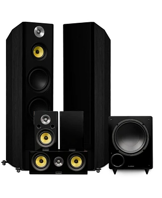 Fluance Signature HiFi Surround Sound Home Theater 5.1 Channel Speaker System including 3-Way Floorstanding Tower, Center Channel, Rear Surrounds and