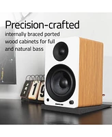 Fluance Ai41 Powered 2-Way 2.0 Stereo Bookshelf Speakers with Speaker Stands 5" Drivers 90W Amplifier for Turntable Bluetooth 5 Wireless Music Streami