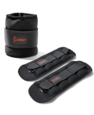 Sunny Health & Fitness Ankle Weights 3 lb, Pair, Black