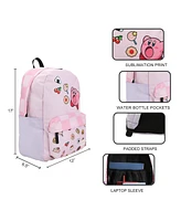Kirby Inhaling Food 17" Pink Laptop Backpack