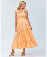 Maternity Smock Tiered Maxi Dress Holly