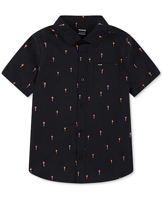Hurley Big Boys Short-Sleeve Printed Stretch-Poplin Shirt