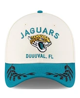 New Era Men's Cream/Teal Jacksonville Jaguars 2025 Nfl Draft 39THIRTY Flex Hat