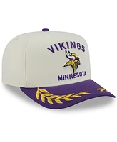 New Era Men's Cream/Purple Minnesota Vikings 2025 Nfl Draft A-Frame 9FIFTY Snapback Hat