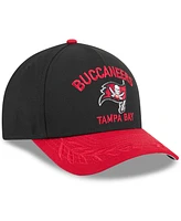 New Era Men's Black/Red Tampa Bay Buccaneers 2025 Nfl Draft 9FORTY A-Frame M-Crown Adjustable Hat