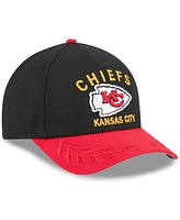 New Era Men's Black/Red Kansas City Chiefs 2025 Nfl Draft 9FORTY A-Frame M-Crown Adjustable Hat
