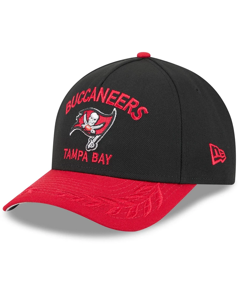 New Era Men's Black/Red Tampa Bay Buccaneers 2025 Nfl Draft 9FORTY A-Frame M-Crown Adjustable Hat