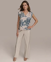 Donna Karan New York Women's Sleeveless Printed Blouse