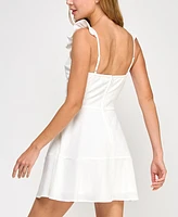 Trixxi Juniors' Flutter-Sleeve Mini Dress