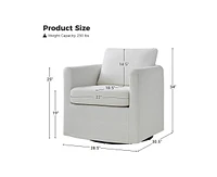 Modern Asser Slipcovered Swivel Chair