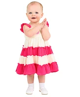 Rare Editions Baby Girls Flower Crochet Cotton Tiered Dress