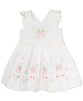 Rare Editions Baby Girls Butterfly Embroidered Dress