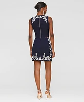 Avec Les Filles Women's Seahorse Embroidery Sleeveless Shell Top