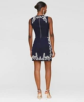 Avec Les Filles Womens Seahorse Embroidery Sleeveless Shell Top Mini Skirt