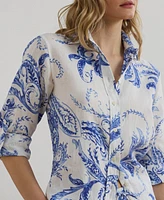 Lauren Ralph Women's Relaxed-Fit Paisley Linen Shirt
